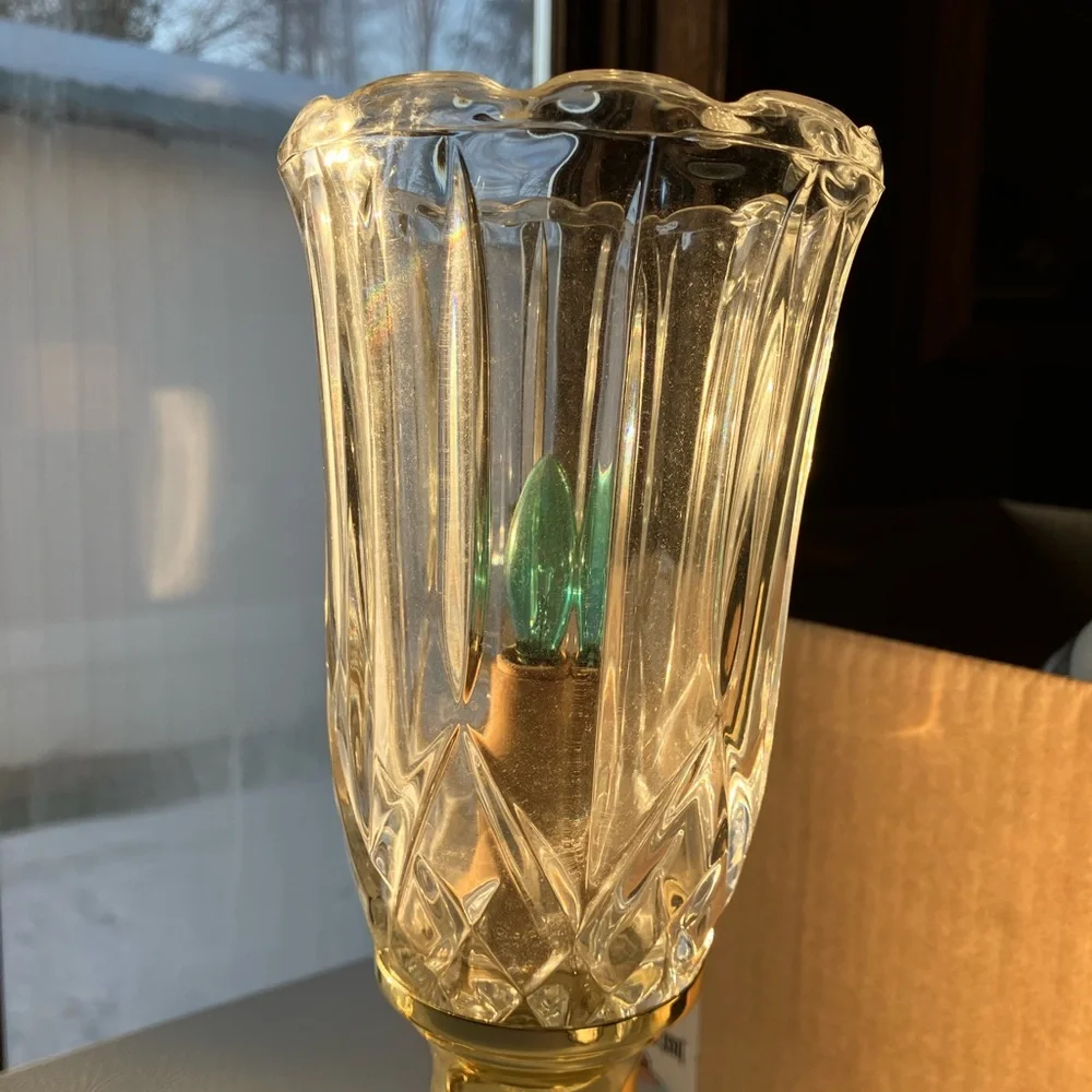 Vintage Crystal Cut Table Lamp 1950-1960s